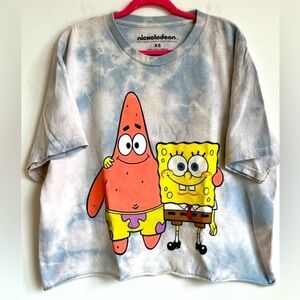 Aeropostale Nickelodeon SpongeBob & Patrick Tie-Dye Graphic Tee 100% cotton XS